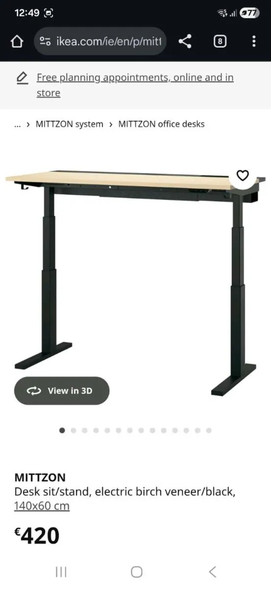 Sit stand desk - Image 1