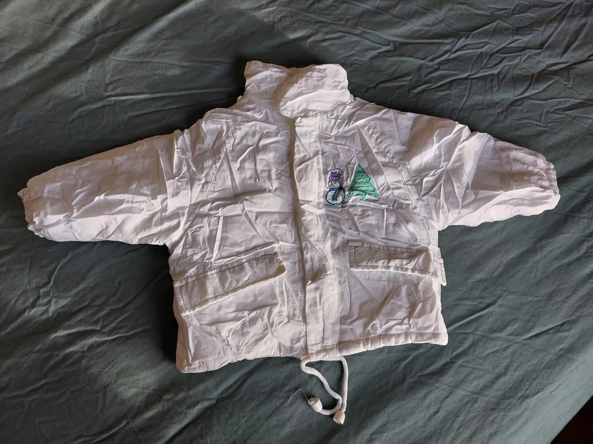Vintage baby winter jacket – detachable hood - Image 2
