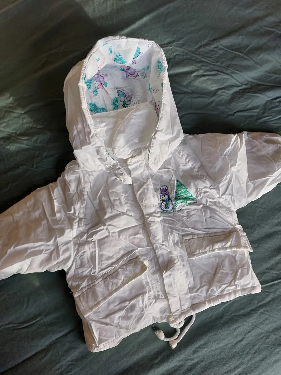 Vintage baby winter jacket – detachable hood - Image 1
