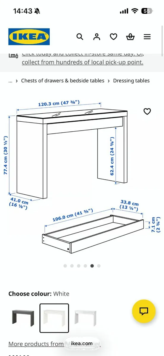 IKEA desk with glass top - Image 3