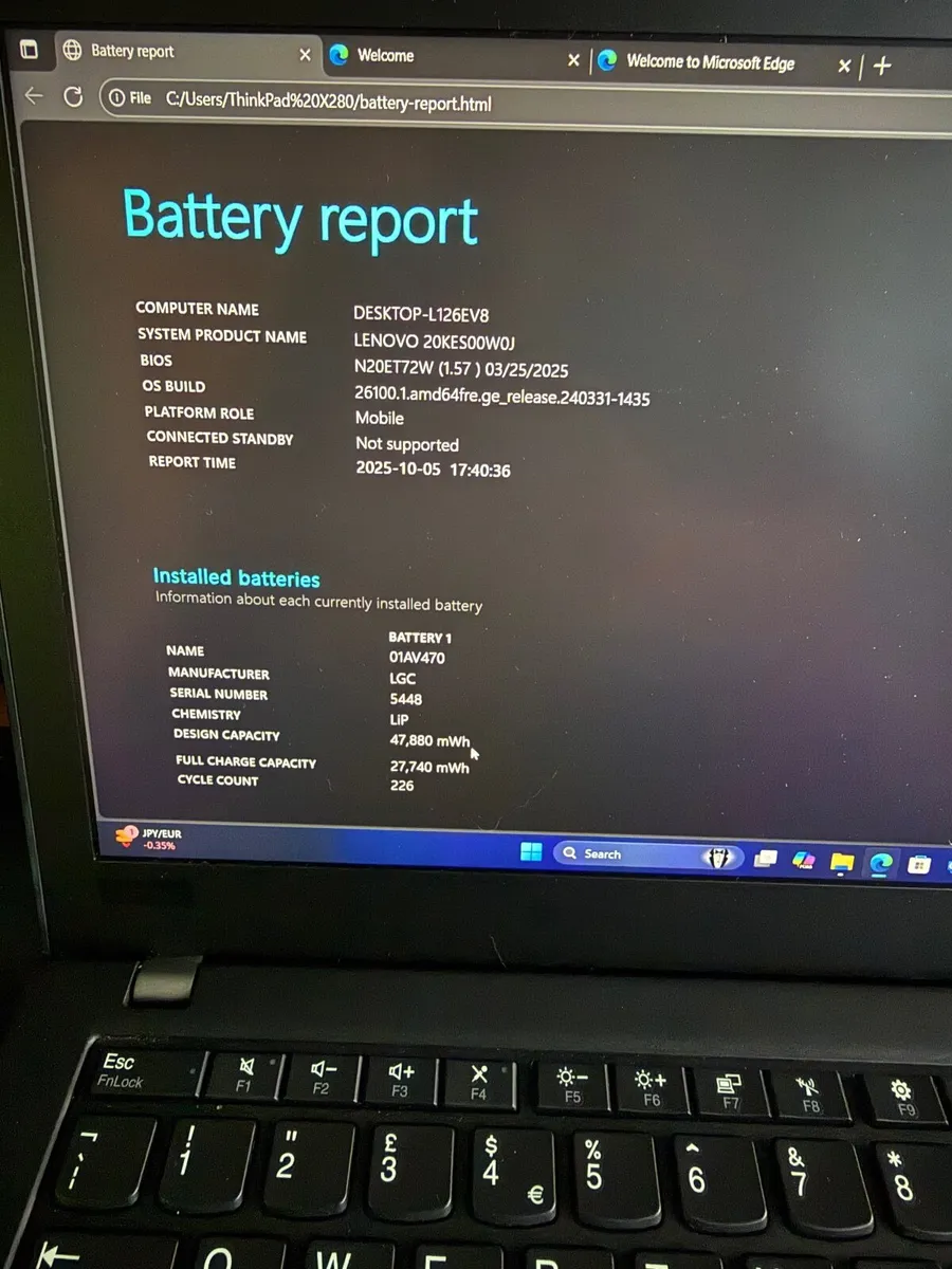 Lenovo X280 Laptop i5/8GB/256SSD/FHD - Image 4