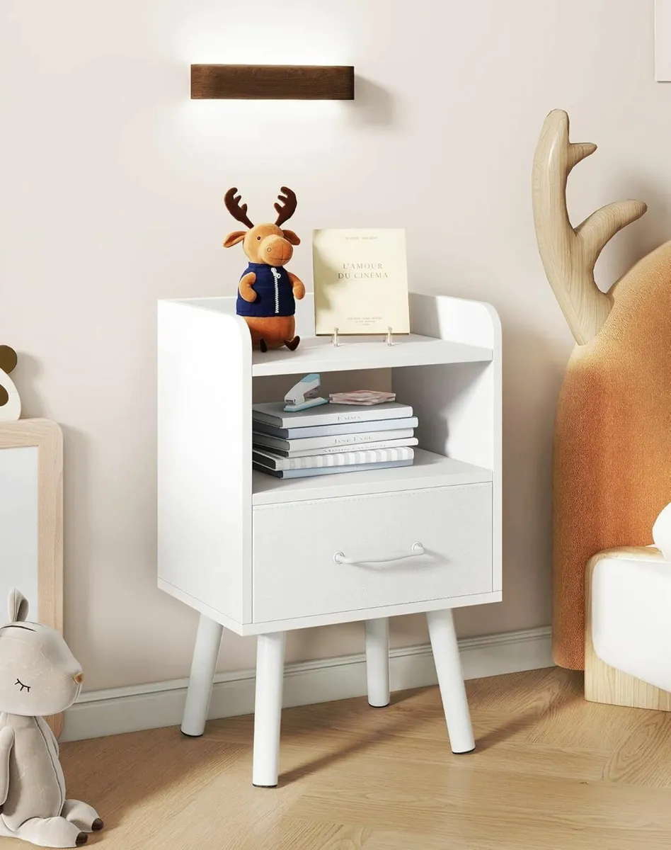 Bedside Table Set of 2 Nightstand Side Wooden - Image 2