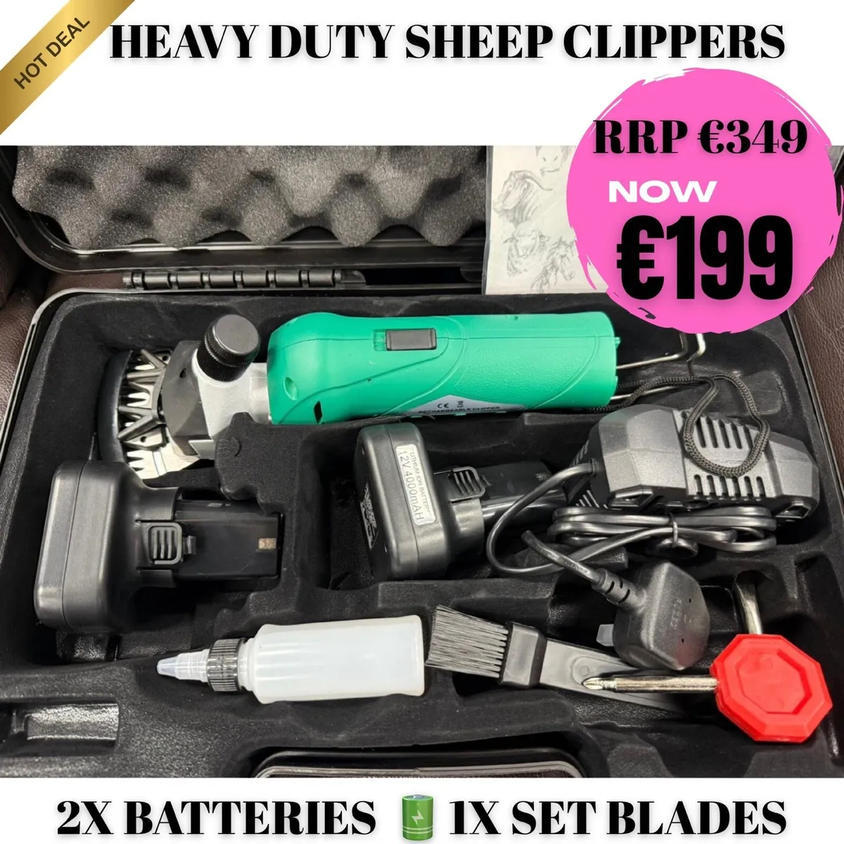 CORDLESS SHEEP CLIPPERS 2 batteries €199 - Image 1
