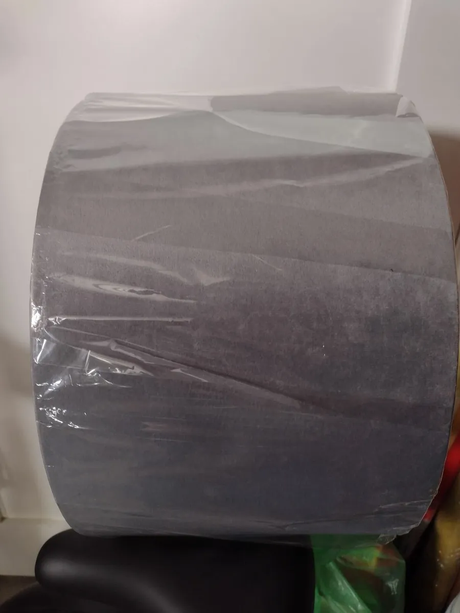 New large pale grey velvet lamp/ceiling shade - Image 1