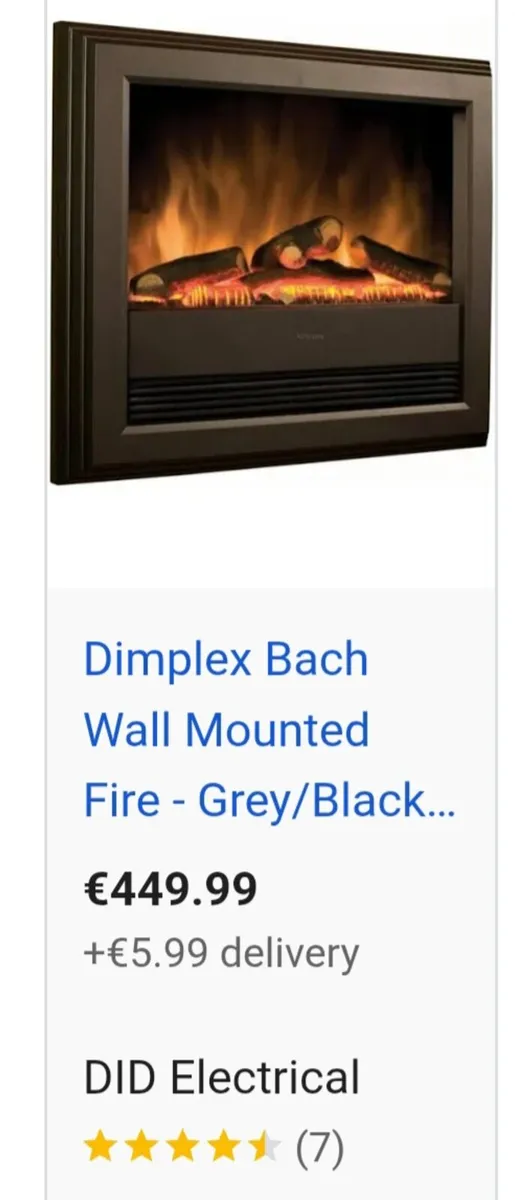 Dimplex Back wall mounted fire - Image 2
