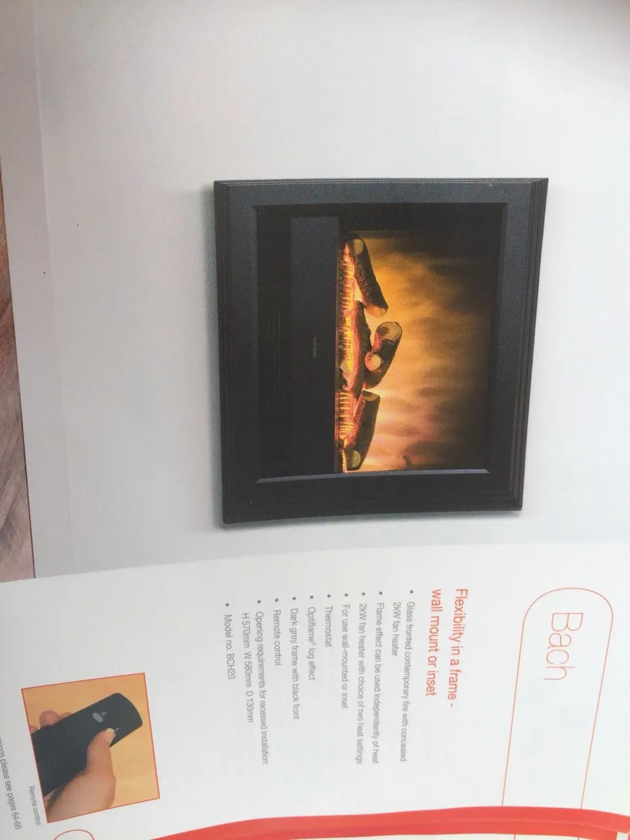Dimplex Back wall mounted fire - Image 3