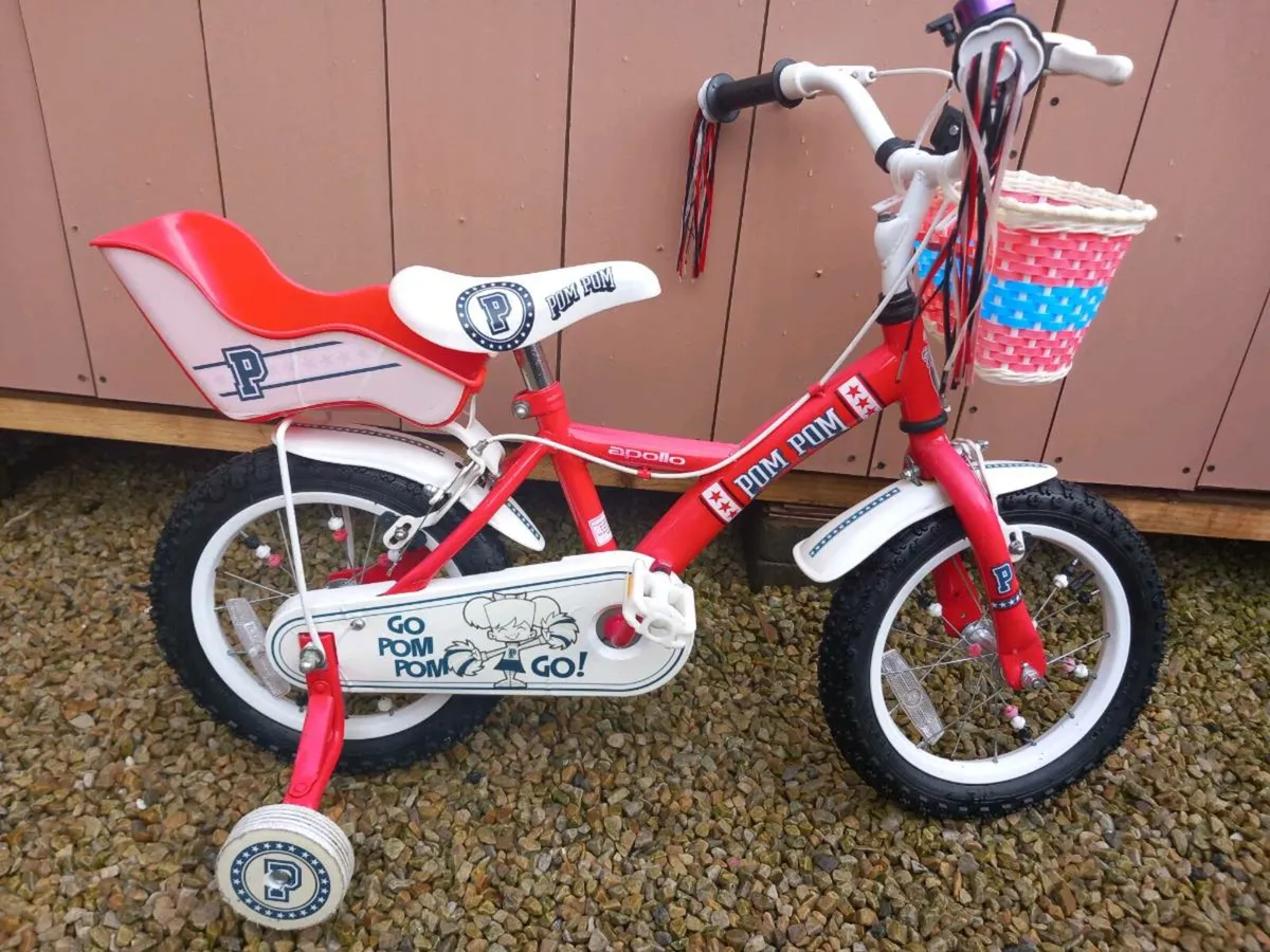 Apollo pom pom Kids bike size 14 inch wheels - Image 1