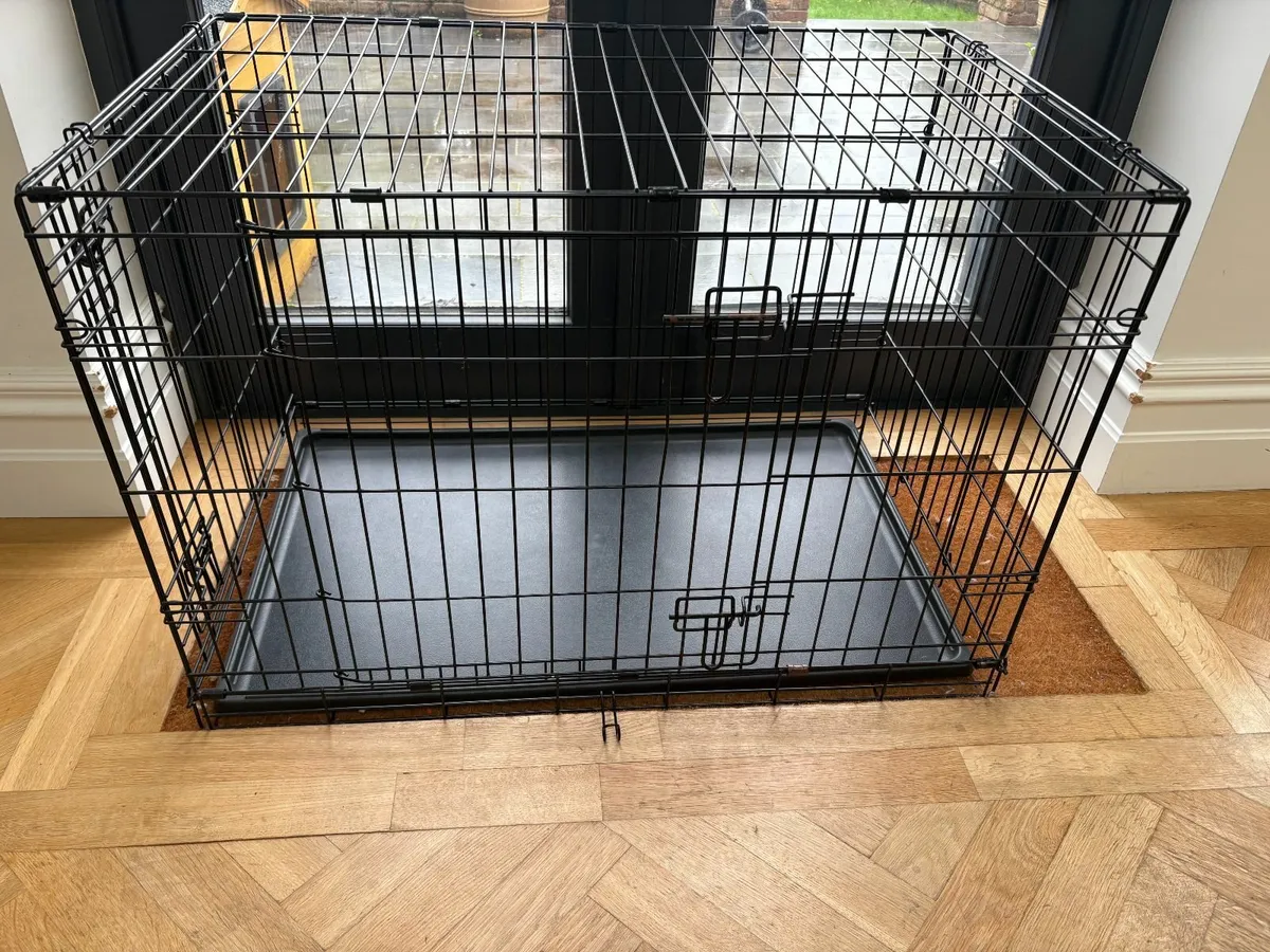 Wooden Kennel & Wire Dog Crate - Image 3