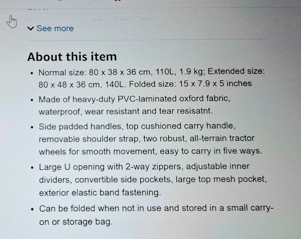 Expandable duffle bag on wheels - Image 3