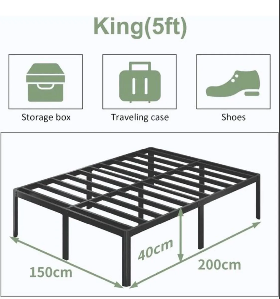 King size Bed frame - Bed 150x200 cm - Image 1