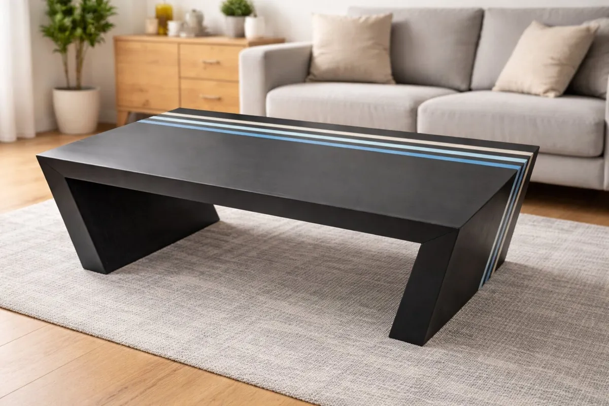 Handpainted Low Coffee Table – Deep Sea - Image 1