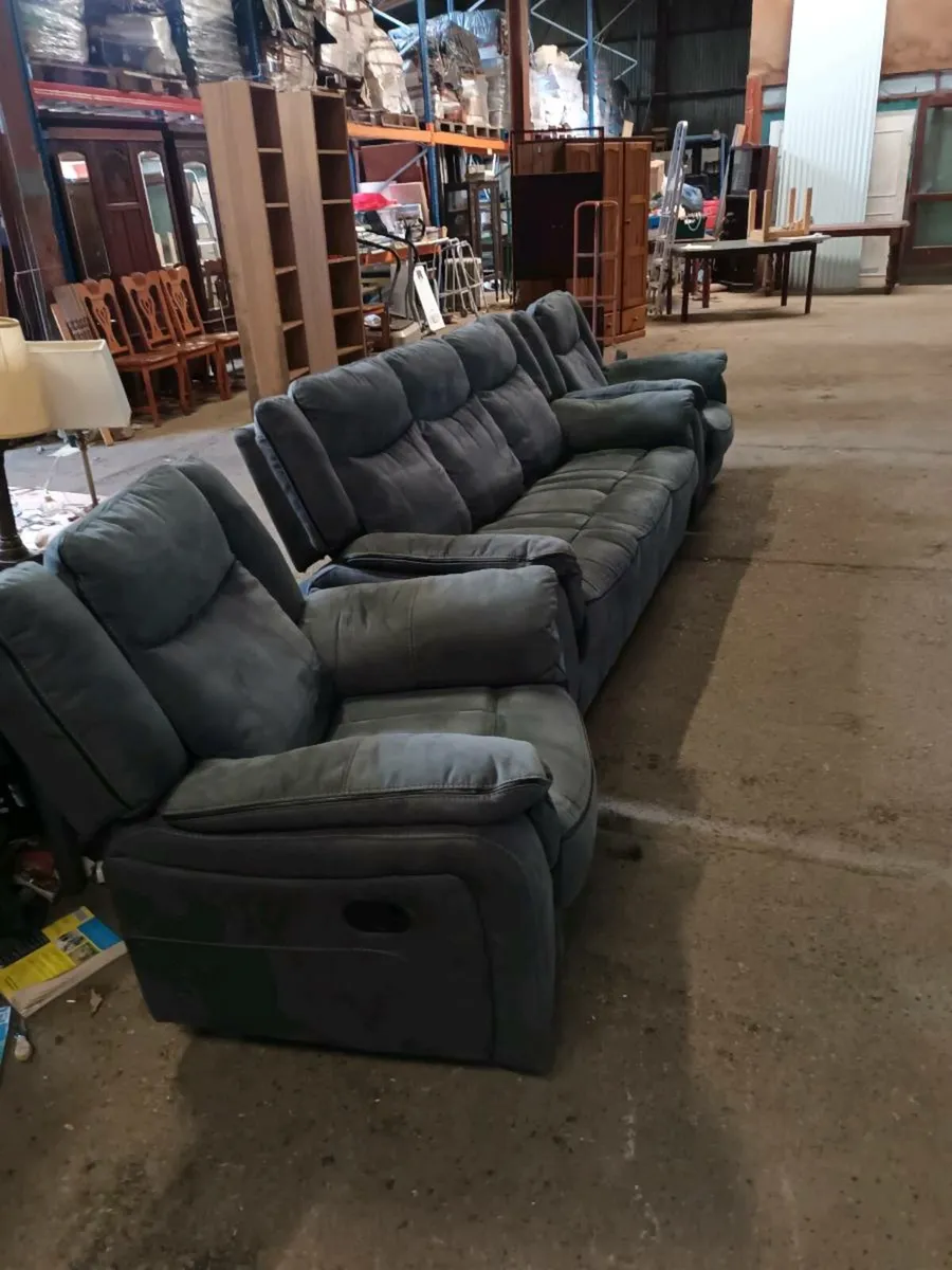 Suede Three Piece Suite - Image 1