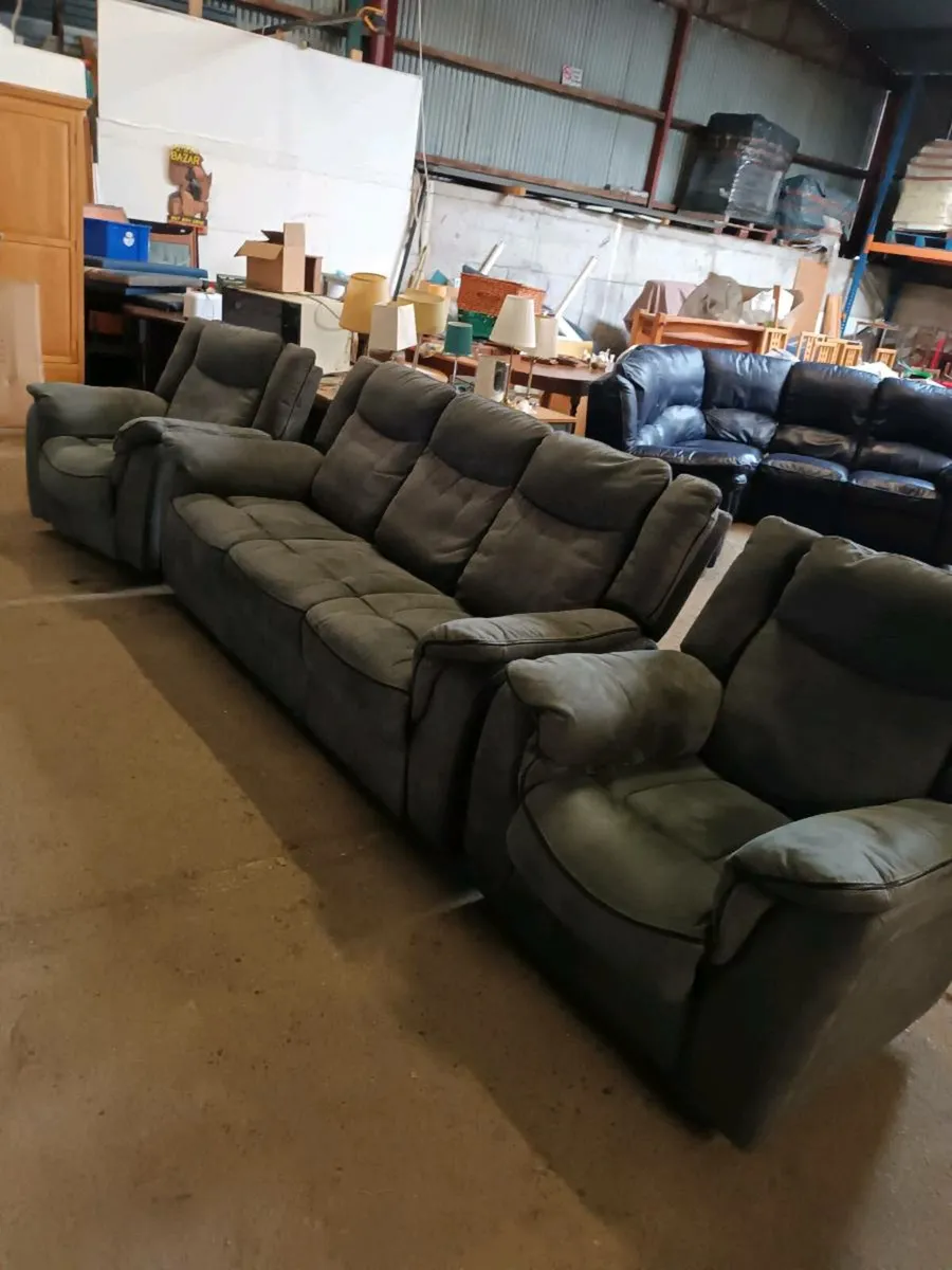 Suede Three Piece Suite - Image 2