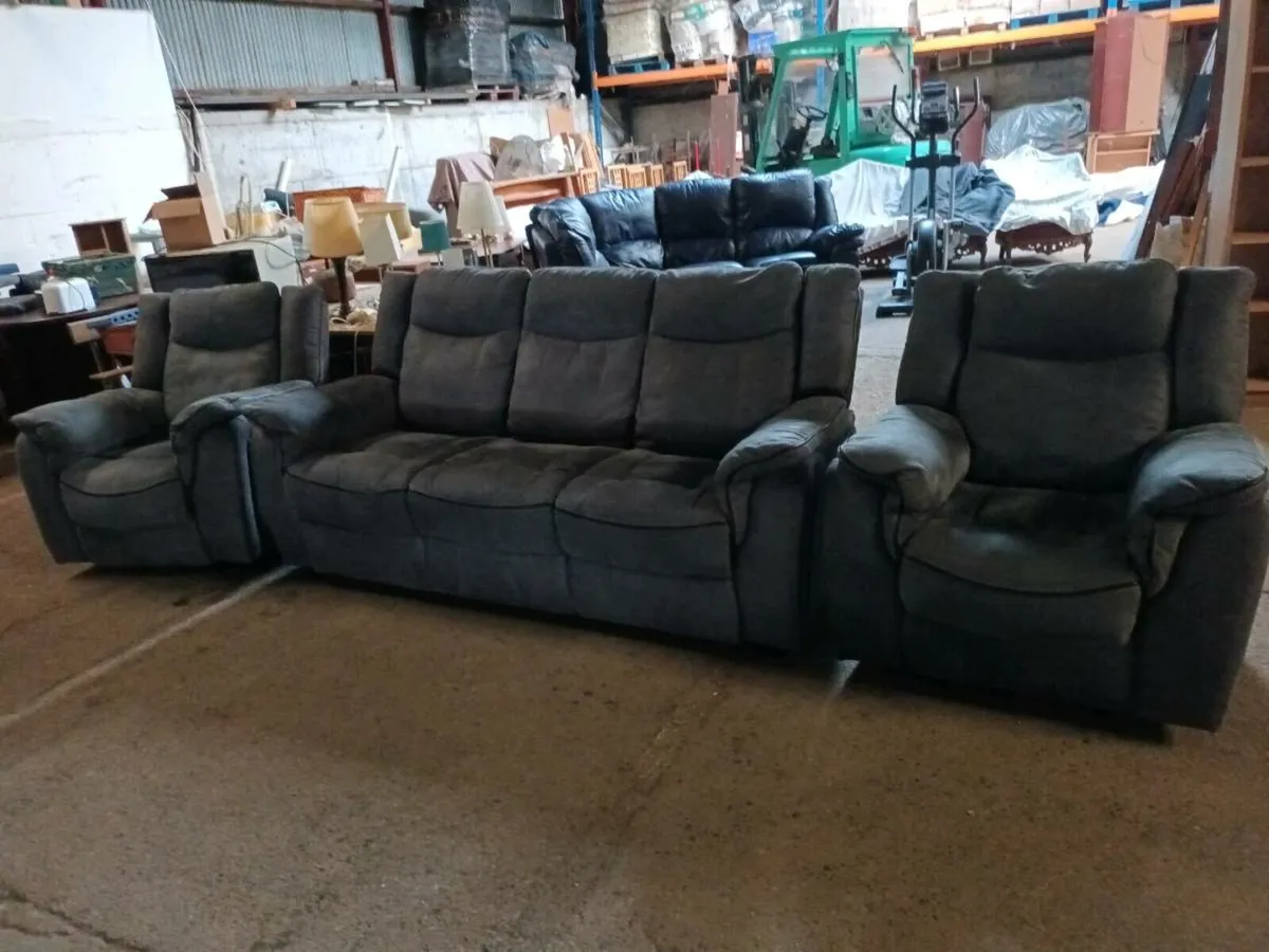 Suede Three Piece Suite - Image 4