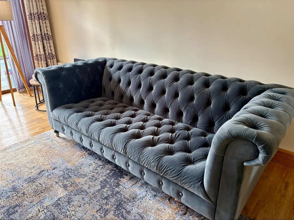 Deep Teal Chesterfield Sofa ( Fabric ) - Image 2