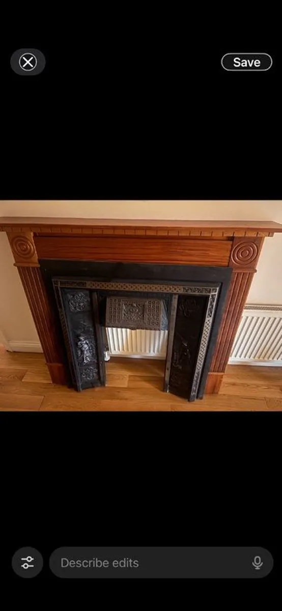 Cast Iron Fireplace Insert + Solid Timber Surround (Victorian Style) - Image 1