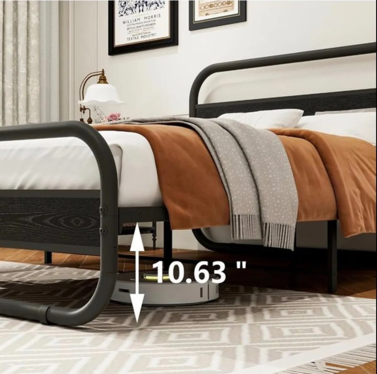 King Size Bed Frame Metal Platform Bed Frame with - Image 4