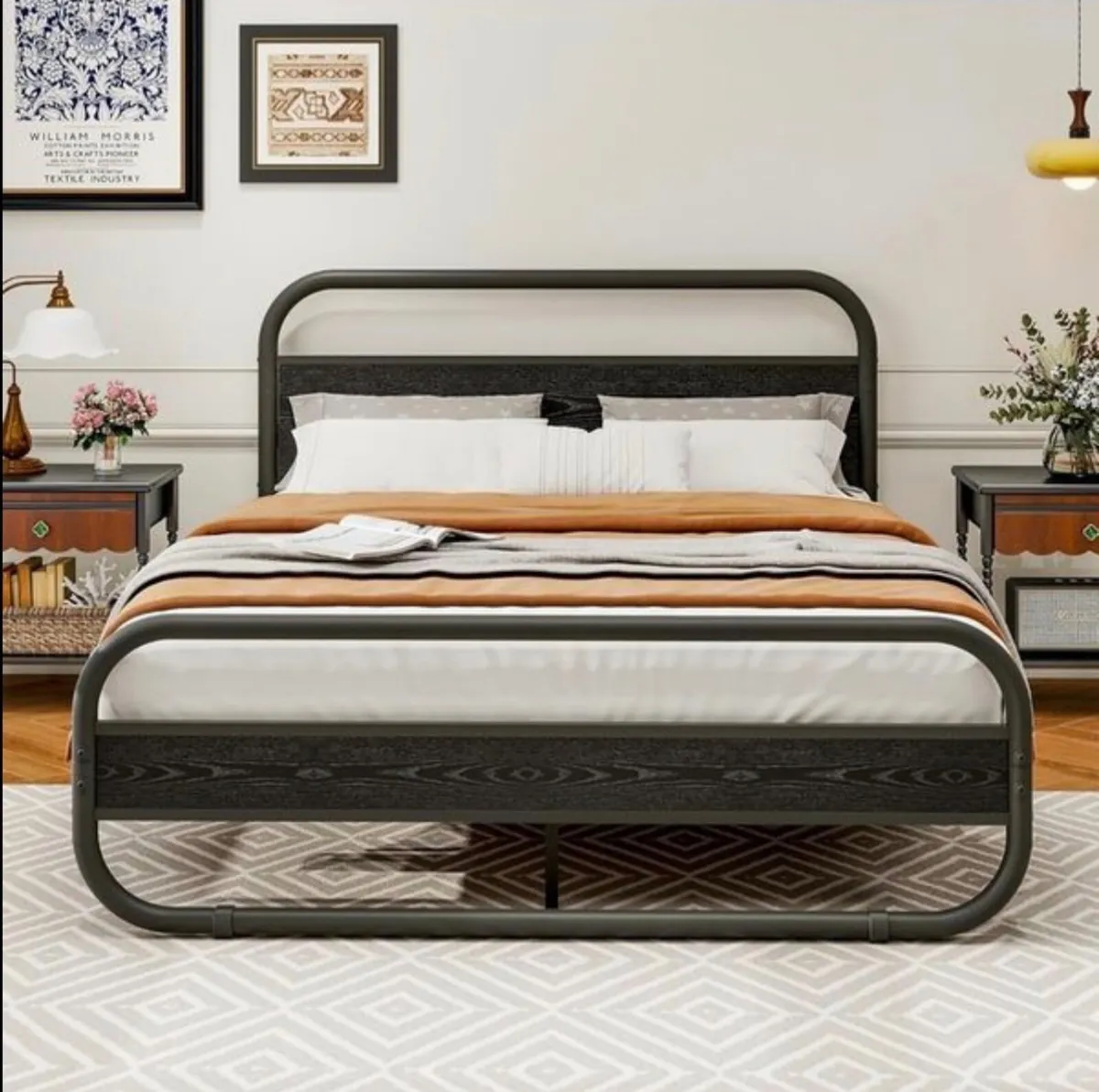 King Size Bed Frame Metal Platform Bed Frame with - Image 4