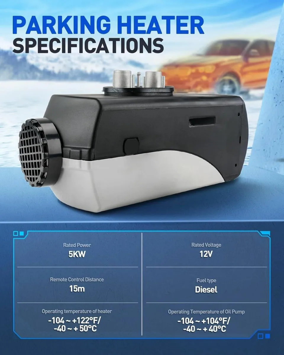 Diesel Heater 5kw, LCD, Remote Control - Image 2