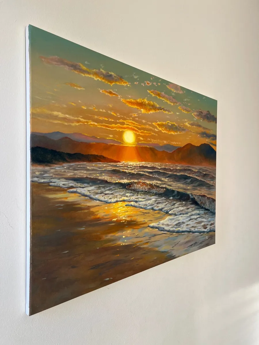 ORIGINAL OIL PAINTING, SEASCAPE LARGE Wall Art sea - Image 3