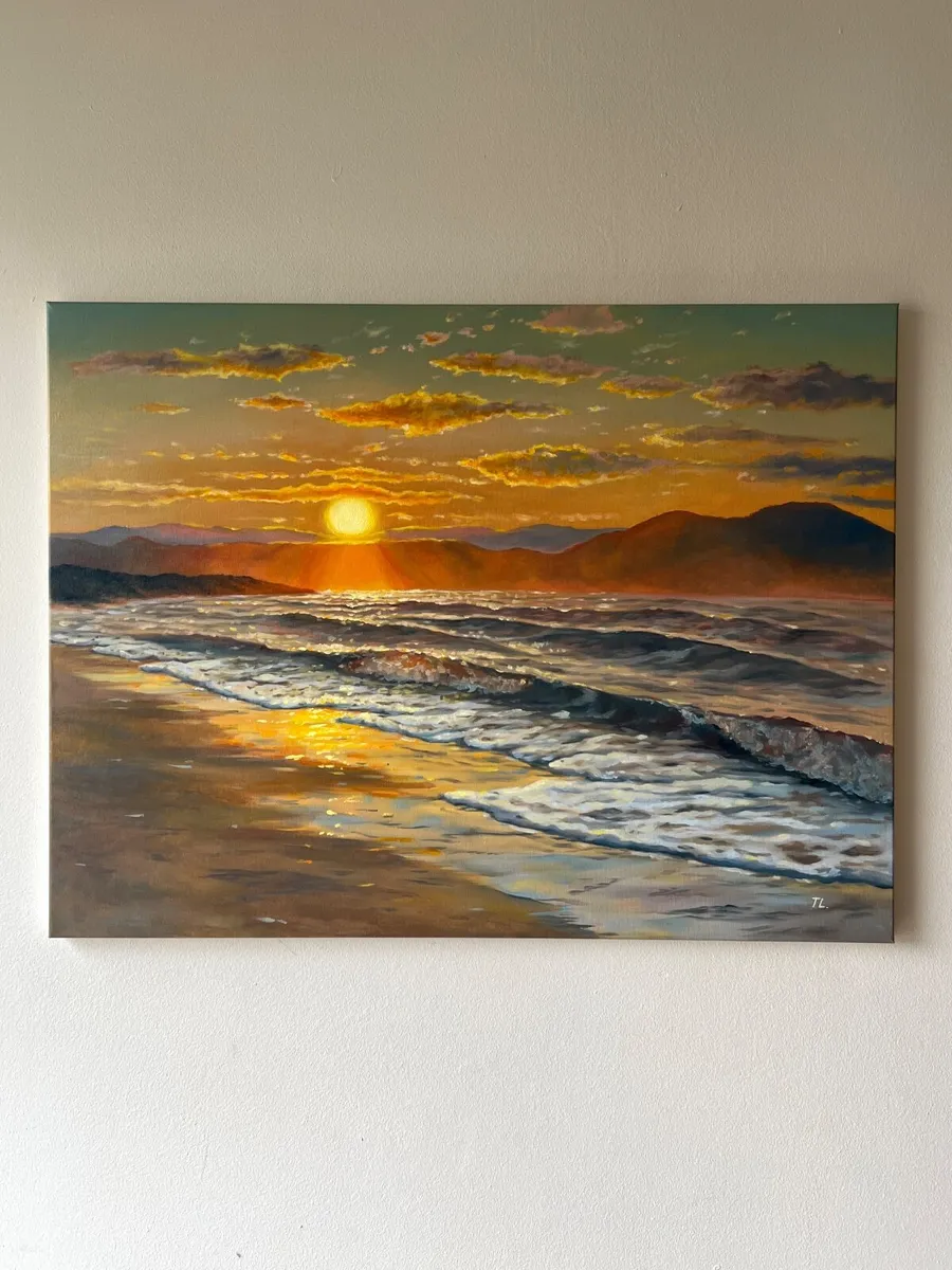 ORIGINAL OIL PAINTING, SEASCAPE LARGE Wall Art sea - Image 4