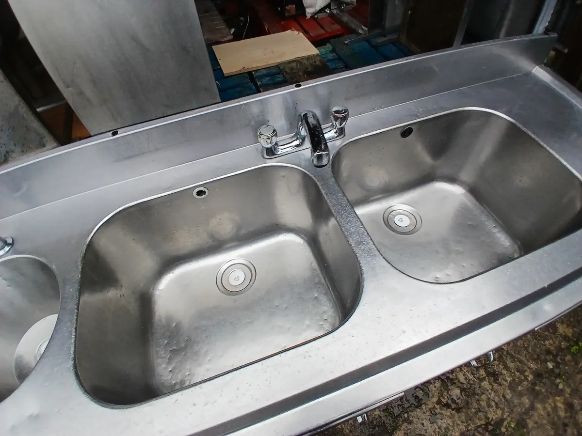 Staneless steel double sink unit complete - Image 2