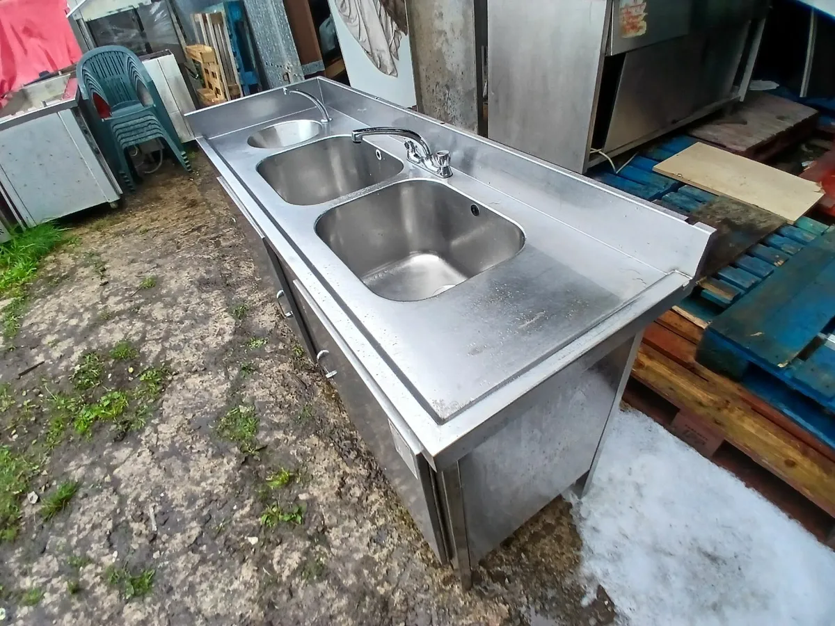 Staneless steel double sink unit complete - Image 4