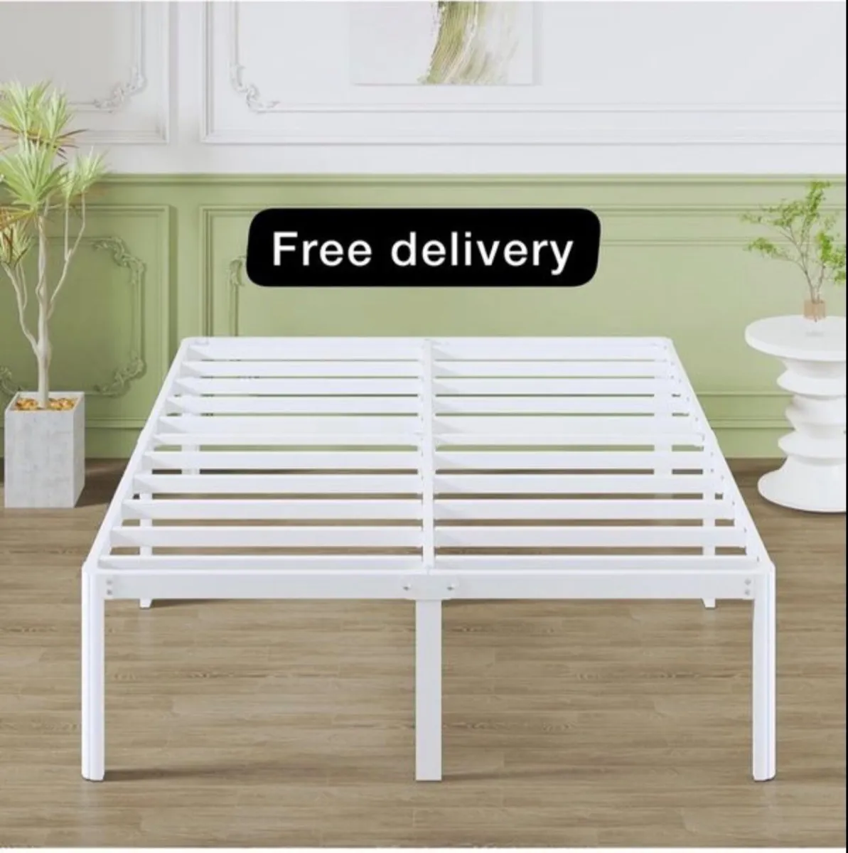 King Size Bed Frame with Rounded Corner Legs - Image 1