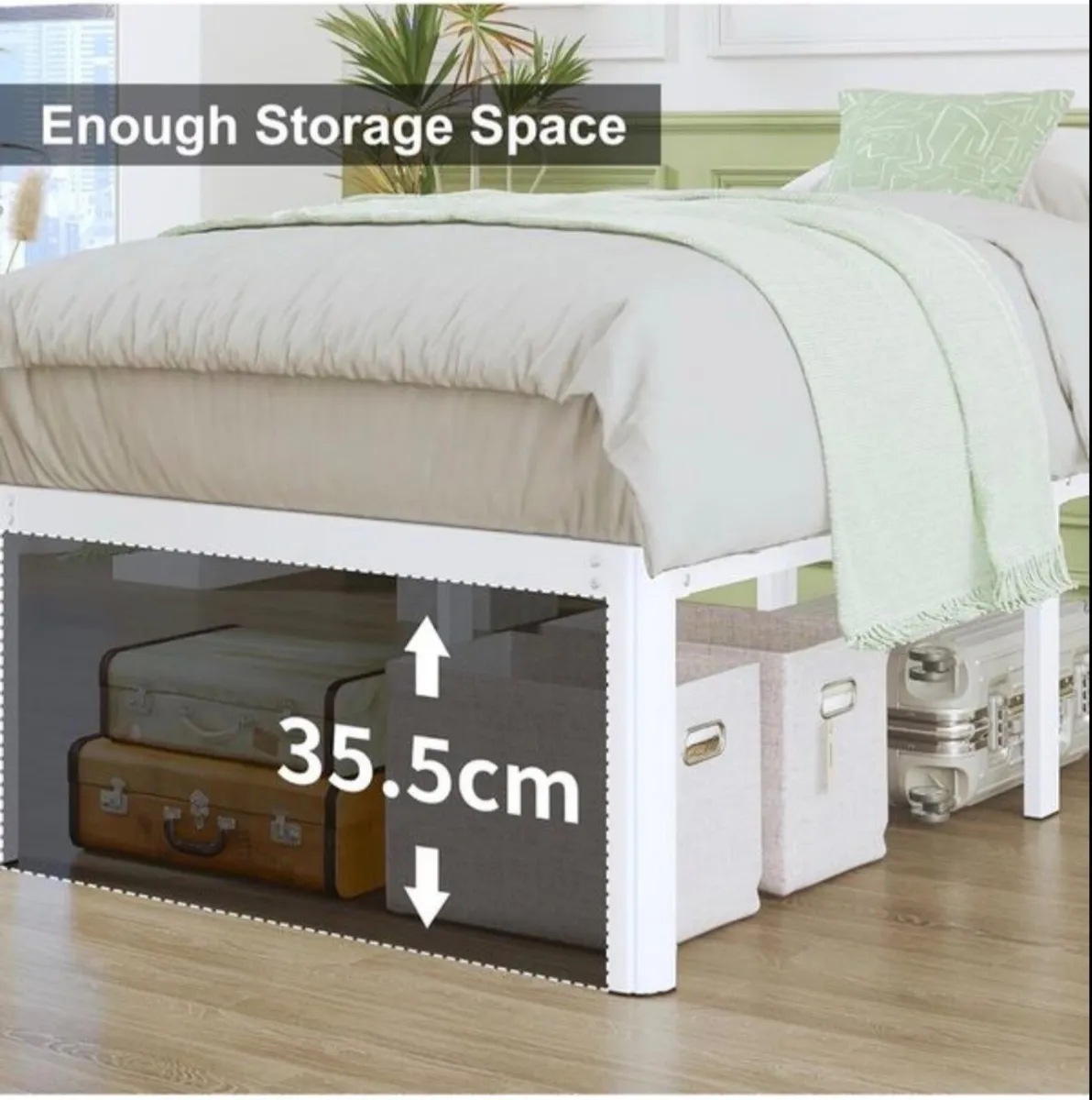 King Size Bed Frame with Rounded Corner Legs - Image 3