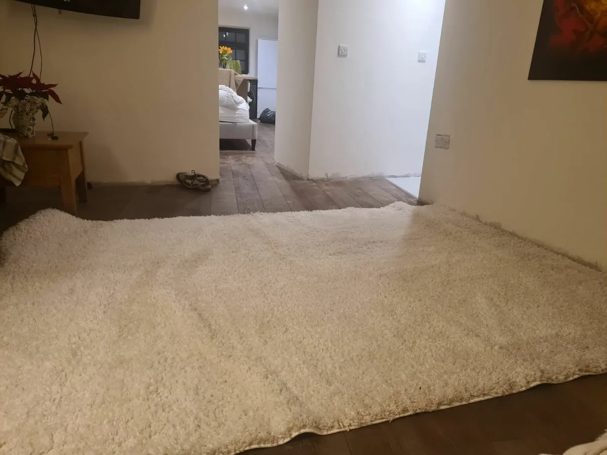 Large Cream Shaggy Rug