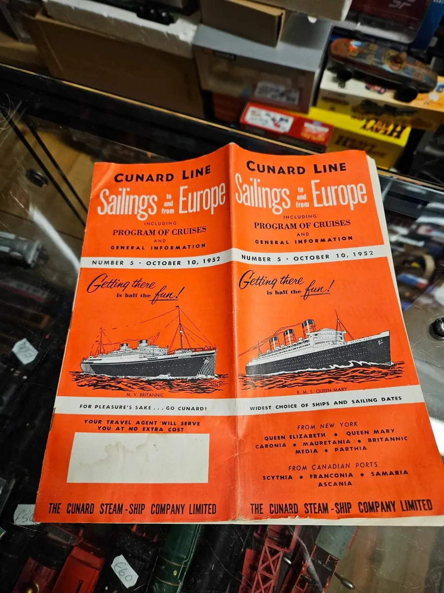 Vintage Cunard Lines Sailings two and from Europe - Image 1