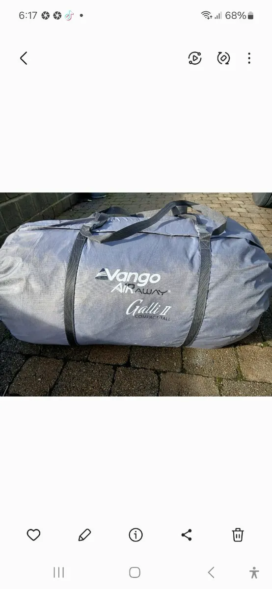 vango galli 2 flatable awning, compact drive away - Image 2