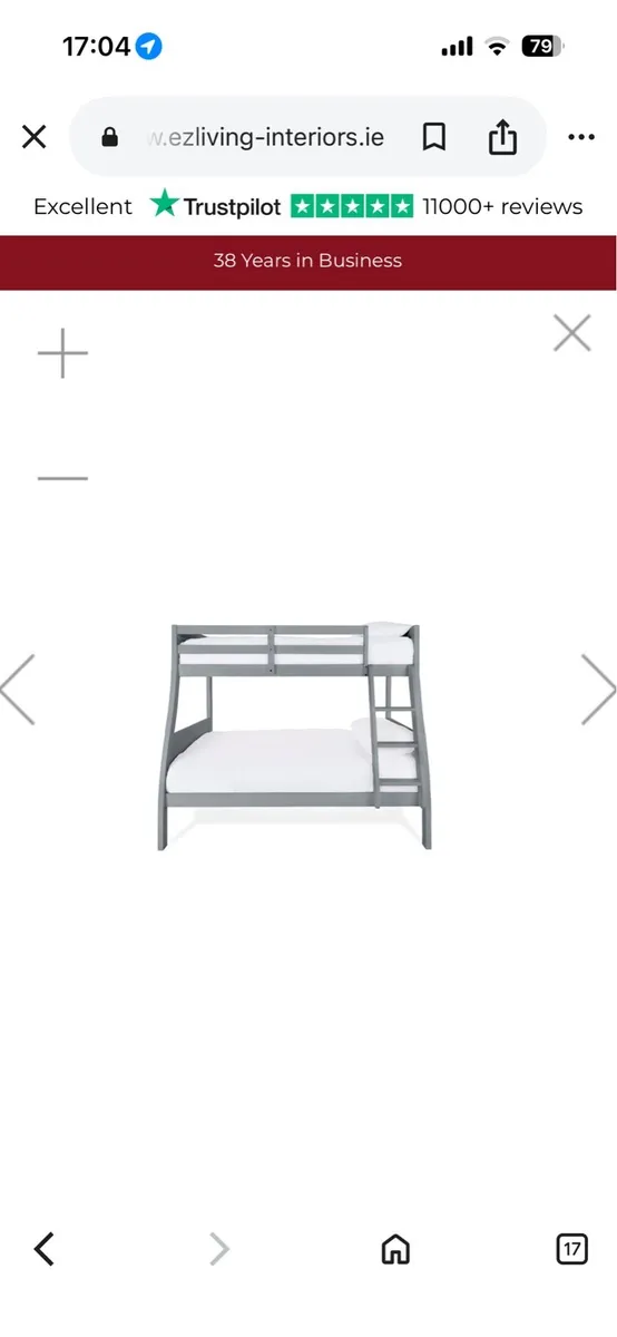 Grey wooden bunk beds - Image 1