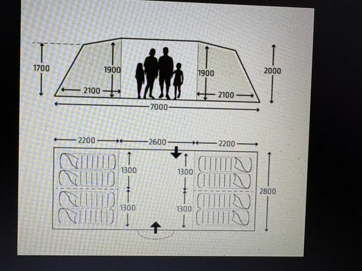 8 person Kampa tent - used only once - Image 2