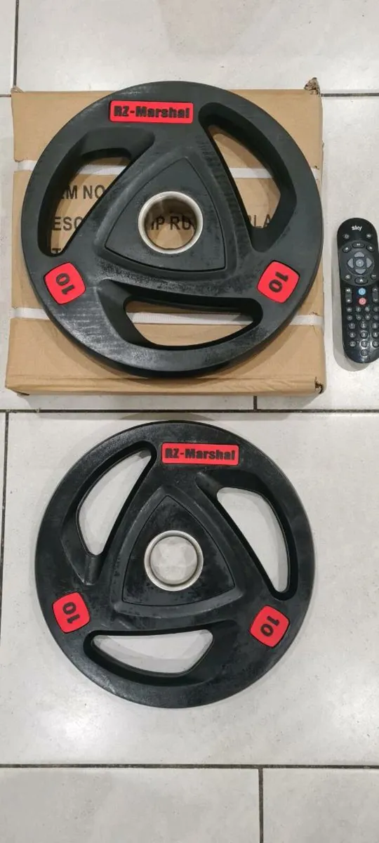 Brand new 2x10 kilo olympic weight plates - Image 3