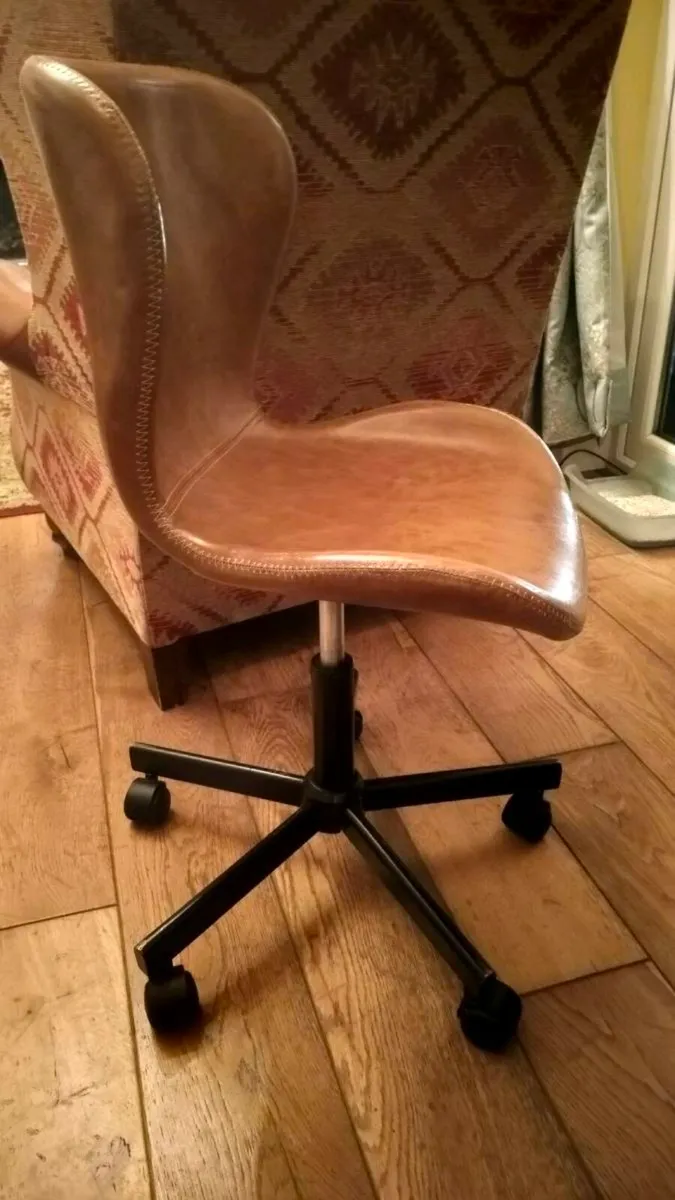 Brown Leather Office Chair - Image 3