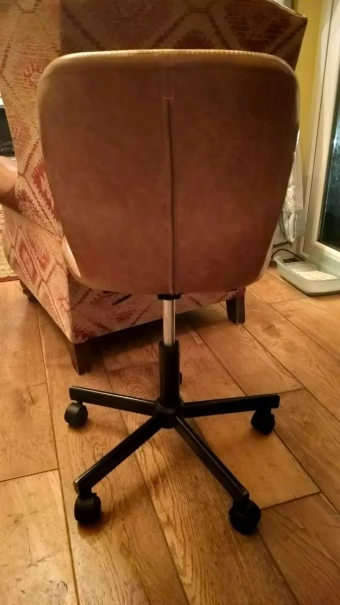 Brown Leather Office Chair - Image 4