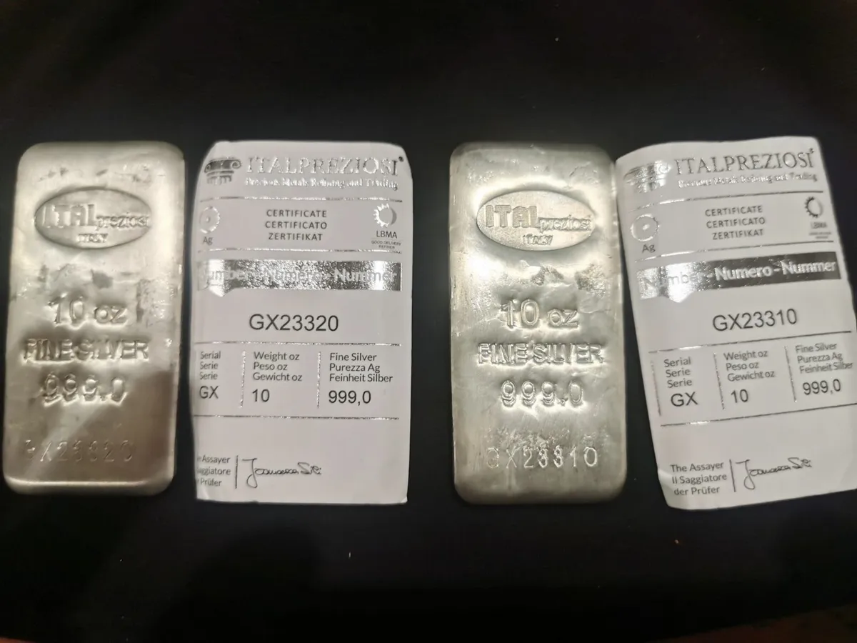2 x 10 oz silver bars with certificates. - Image 3