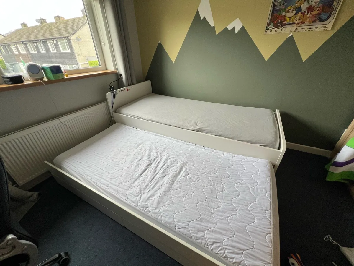 IKEA Slakt bed with trundle bed and storage - Image 2