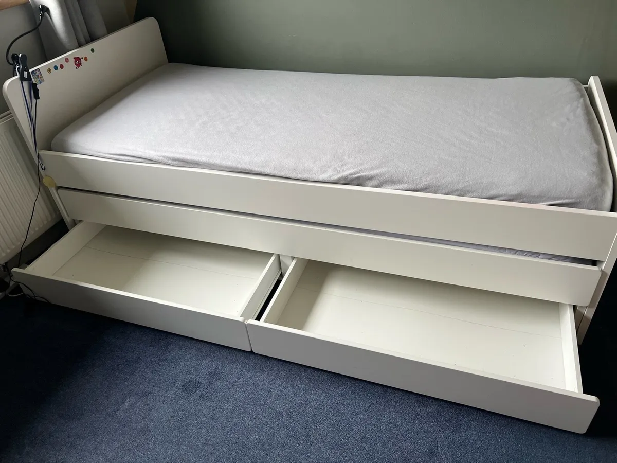 IKEA Slakt bed with trundle bed and storage - Image 3