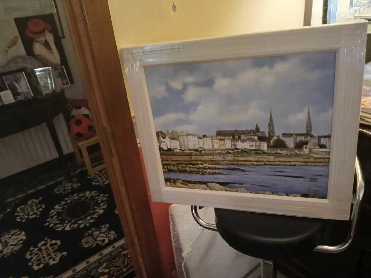 Original oil painting  dun laoghlire from sandycov - Image 1