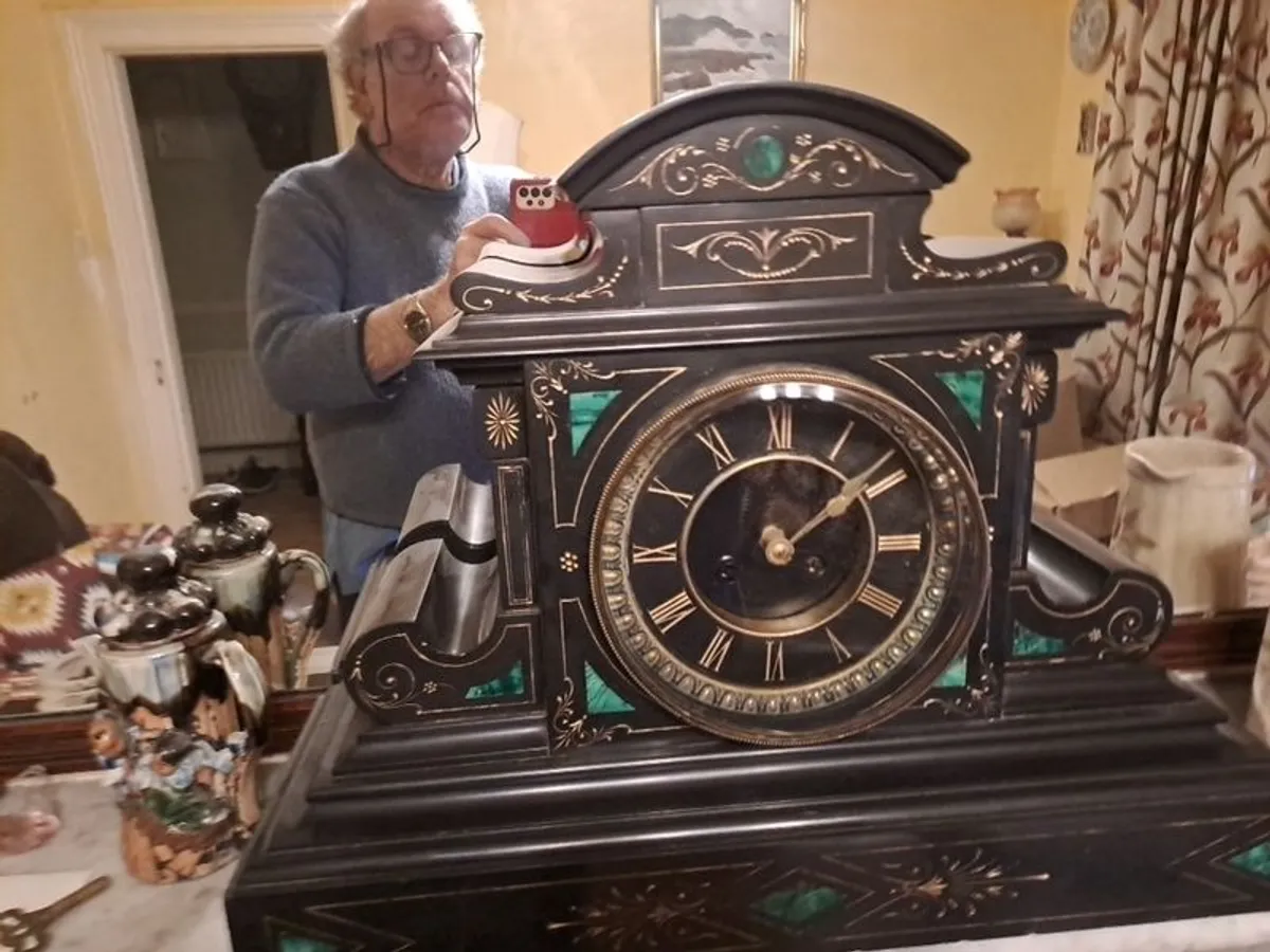 Victorian Marble Mantle Clock - Image 4