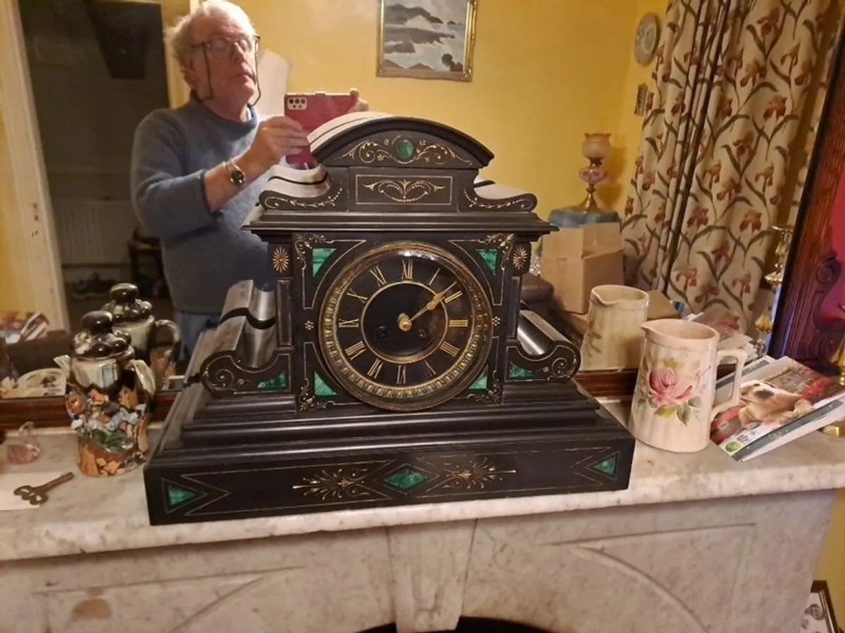 Victorian Marble Mantle Clock - Image 1