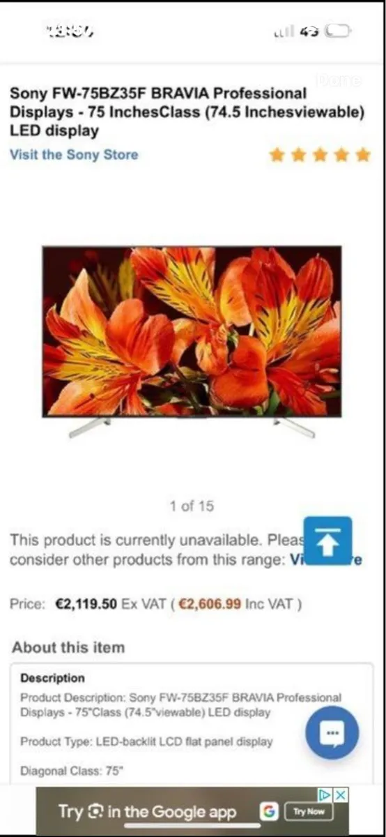 Sony Bravia 75BZ35F - Image 1