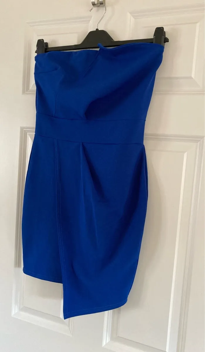 Deep Royal Blue Strapless Mini Dress - Image 1