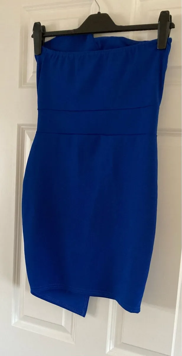 Deep Royal Blue Strapless Mini Dress - Image 2