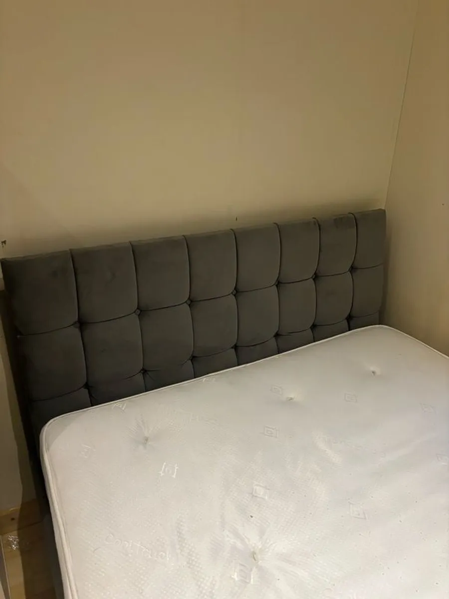 double bed with headboard, no mattress included - Image 1