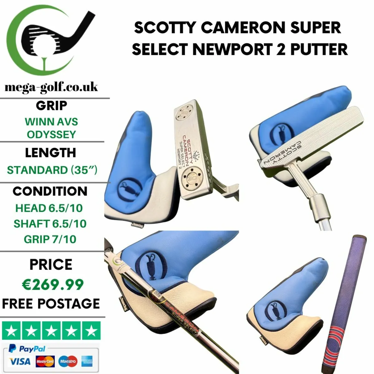Scotty Cameron Super Select Newport 2 Putter / 35″ - Image 1