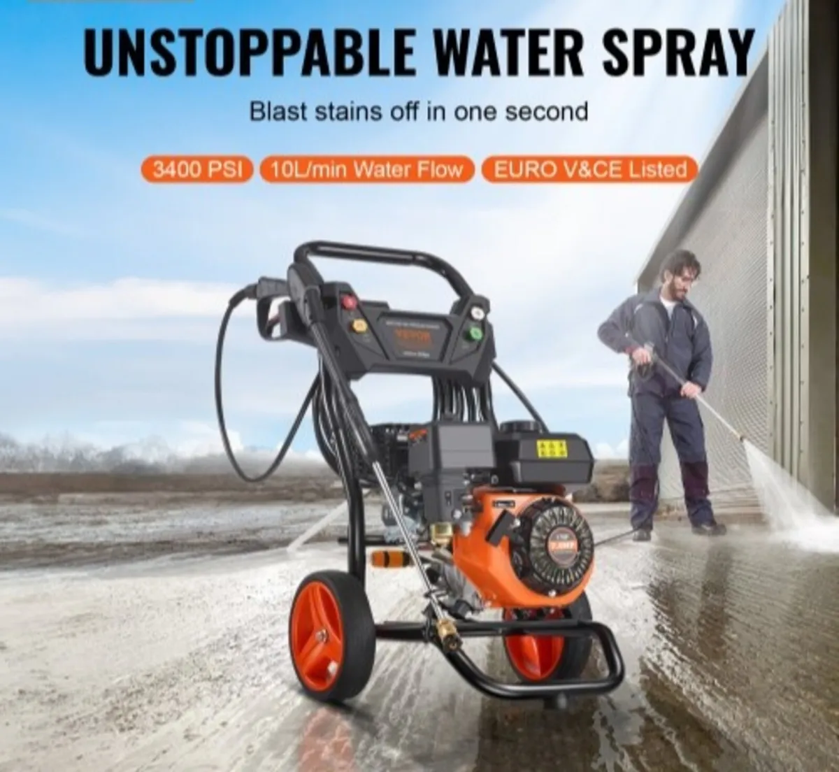 Gas Pressure Washer, 3400 PSI 2.6 GPM, Gas Powered - Image 2