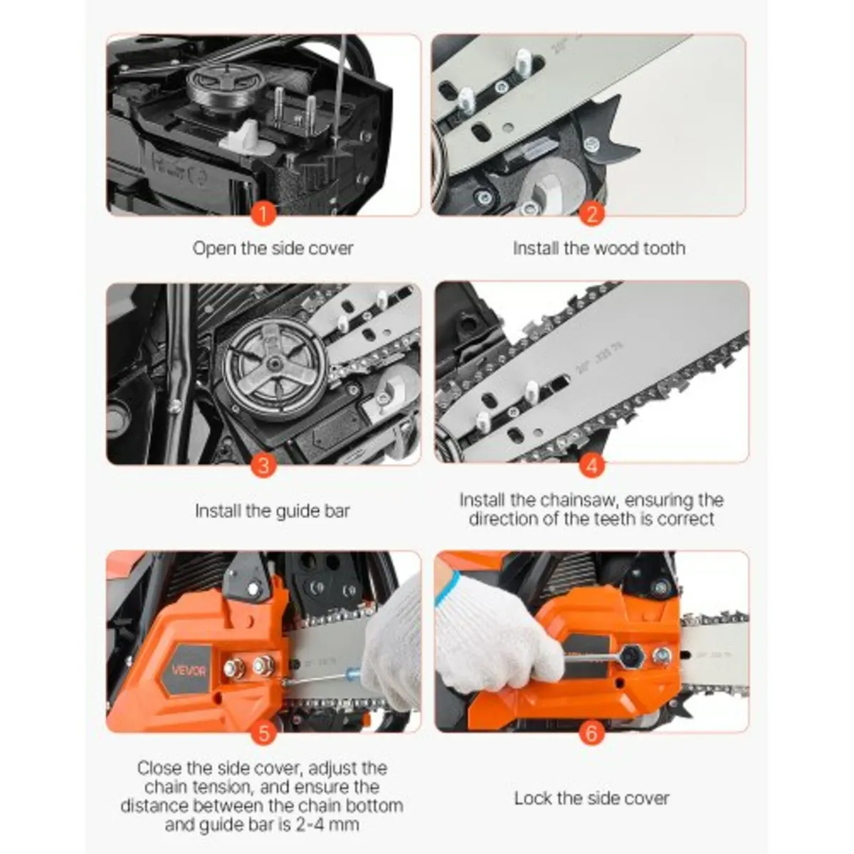 62 cc Gas Chainsaw, 20 inch Gas Powered Chainsaw, - Image 3
